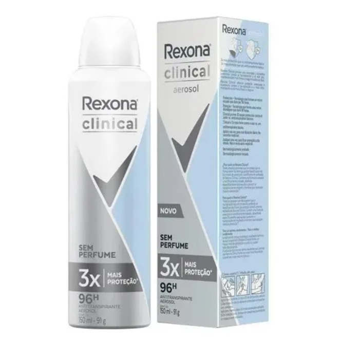 Desodorante Antitranspirante Aerosol Rexona Clinical sem Perfume com 150mL  . Farma 83 Farmácia e Drogaria Entrega, Delivery Rápido, Telefone e  WhatsApp ZAP, perto em SP São Paulo, Preço de Medicmanto, Genérico,  Perfumaria, OnLine