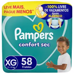 FRALDA PAMPERS CONFORT SEC XG 58 UNIDADADES