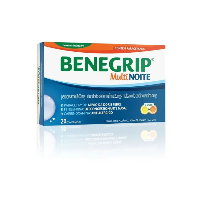 BENEGRIP MULTI NOITE 20 COMPRIMIDOS