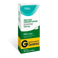 Dipirona Monoidratada 500mg 30 comprimidos Medley Genérico