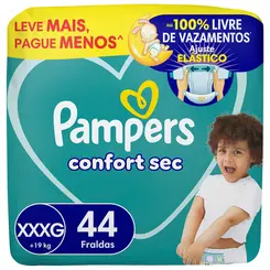 FRALDA PAMPERS CONFORT SEC XXXG 44 UNIDADES