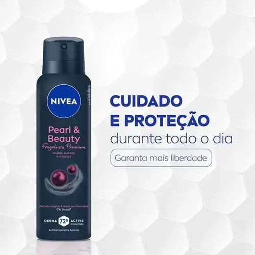 Desodorante Antitranspirante Aerosol Nivea Pearl & Beauty Fragância Premium Feminino 72h 150ml