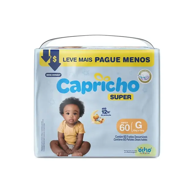 FRALDA CAPRICHO SUPER T- BAG G 60UN1