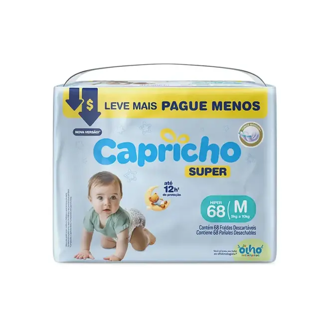 FRALDA CAPRICHO SUPER  T- BAG M 68UN