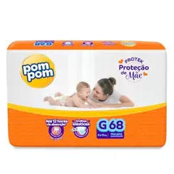 FRALDA POM POM DERMA PROTEK HIPER G 68UN