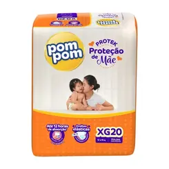 FRALDA POMPOM DERMA PROTEK JUMBO XG C/ 20UN