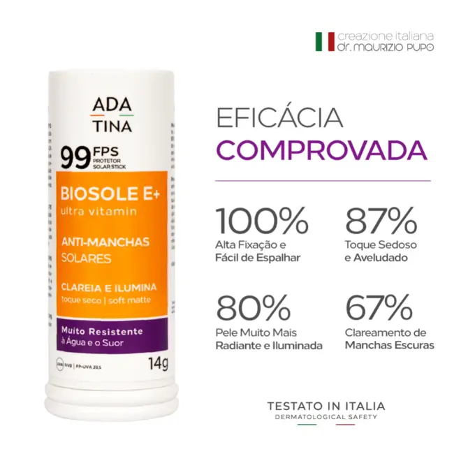 ADA TINA BIOSOLE E+ ULTRA VITAMIN FPS99 STICK SEM COR 14G
