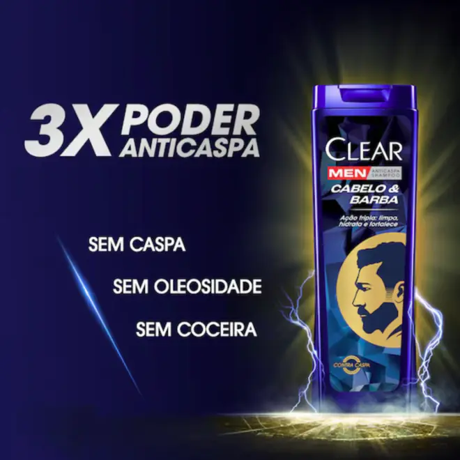 SHAMPOO CLEAR MEN ANTICASPA CABELO E BARBA 200ML