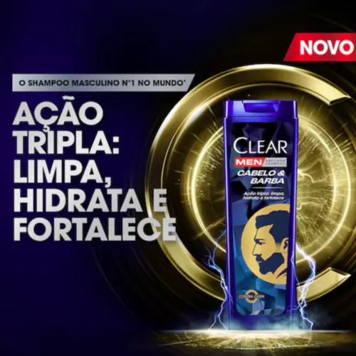 SHAMPOO CLEAR MEN ANTICASPA CABELO E BARBA 200ML