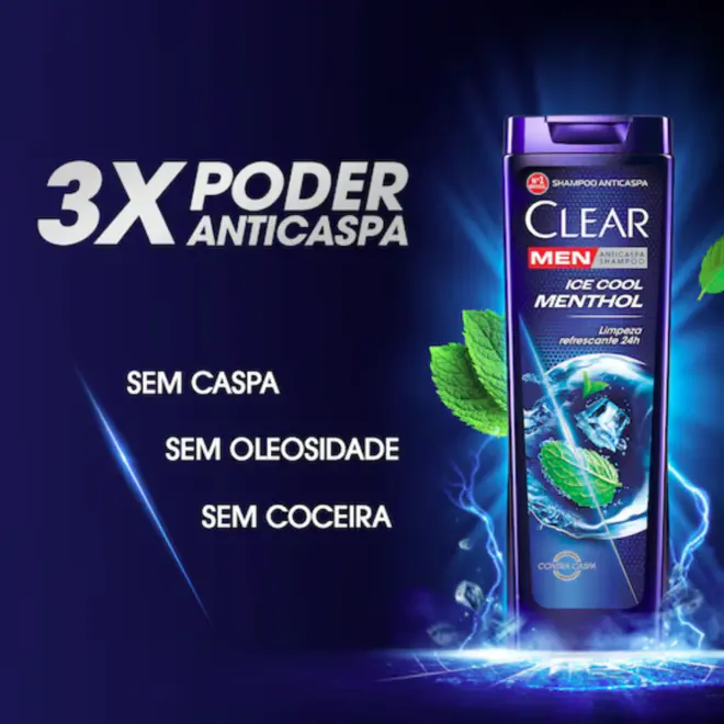 SHAMPOO ANTICASPA CLEAR MEN ICE COOL MENTHOL 200ML