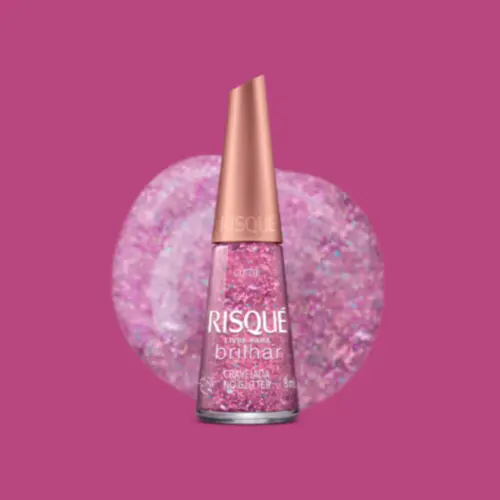 ESMALTE RISQUE LIVRE PARA BRILHAR CRAVEJADA NO GLITTER 8ML