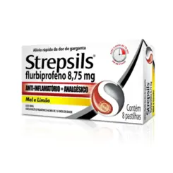 PASTILHA PARA GARGANTA STREPSILS 8,75MG 8UNIDADES