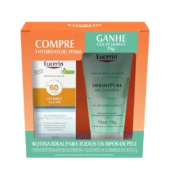 EUCERIN KIT PROT SOLAR FPS60 SUN HYDROFLUID+GEL LIMPEZA 75ML