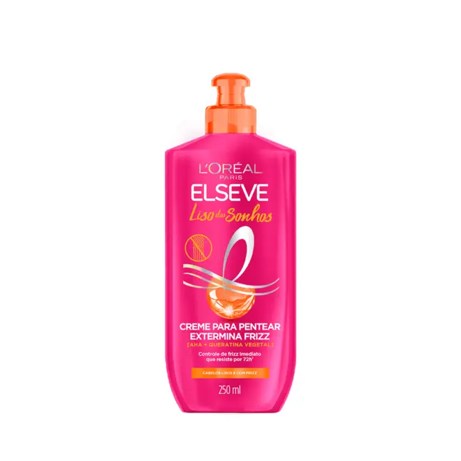 CREME DE PENTEAR ELSEVE LISO DOS SONHOS EXTERMINA FRIZZ 250ML