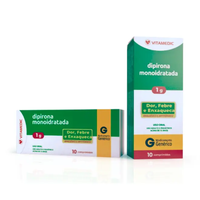 DIPIRONA MONOIDRATADA 1G 10CPR VITAMEDIC