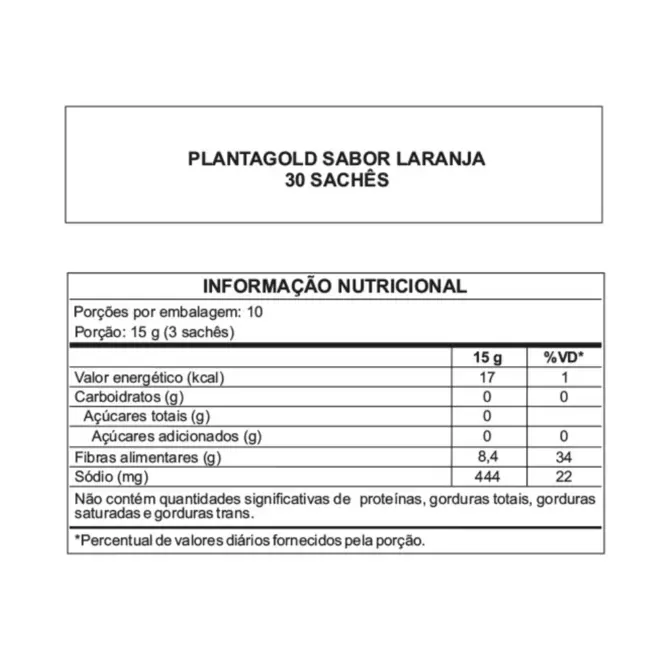 PLANTAGOLD 5G SABOR LARANJA 30 SACHES  ARTE NATIVA