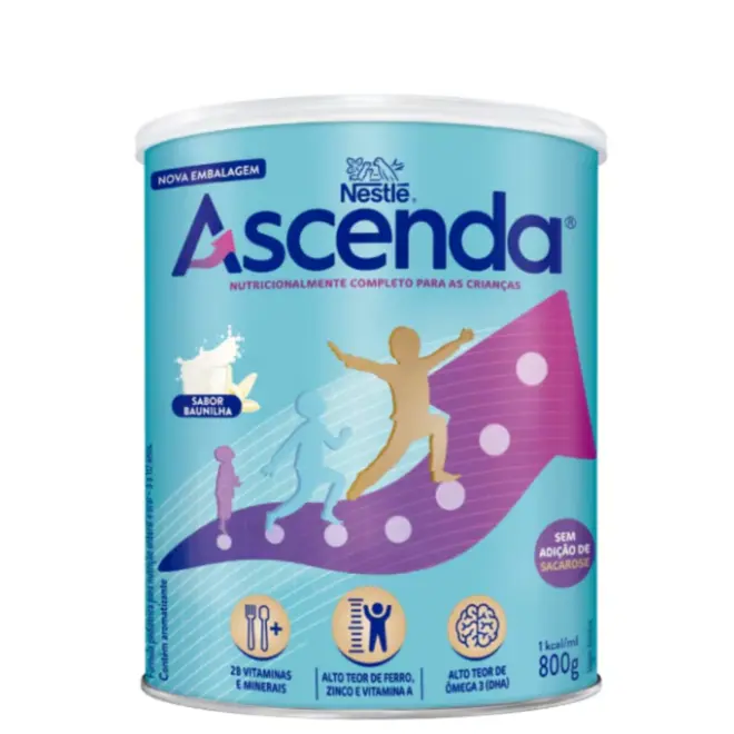 ASCENDA SUPLEMENTO SABOR BAUNILHA 800G NESTLE