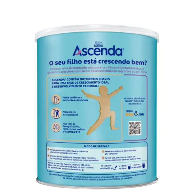 ASCENDA SUPLEMENTO SABOR BAUNILHA 800G NESTLE