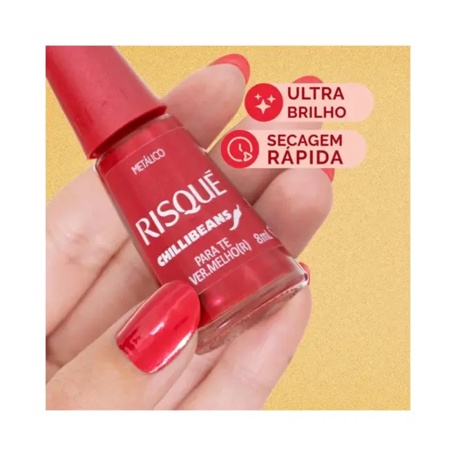 ESMALTE METALICO RISQUE CHILLI BEANS PARA TE VER MELHOR 8ML