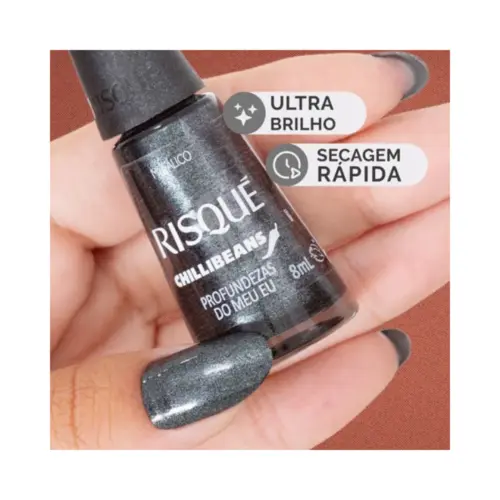 ESMALTE METALICO RISQUE CHILLI BEANS PROFUNDEZAS DO MEU EU  8ML