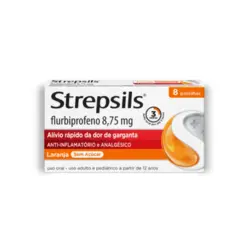 STREPSILS 8,75MG SABOR LARANJA 8 PASTILHAS