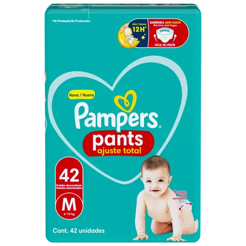 FRALDA PAMPERS PANTS AJUSTE TOTAL M 42 UNIDADES