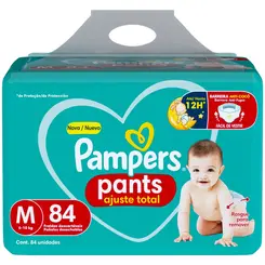 FRALDA PAMPERS PANTS AJUSTE TOTAL M 84 UNIDADES