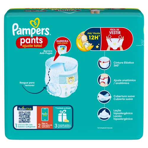 FRALDA PAMPERS PANTS AJUSTE TOTAL XG 32 UNIDADES