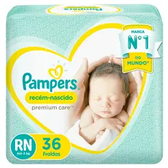 FRALDA PAMPERS PREMIUM CARE RN 36 UNIDADES