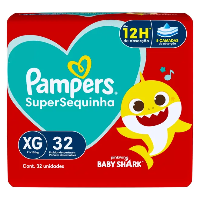 FRALDA PAMPERS SUPERSEC MEGA XG 32 UNIDADES