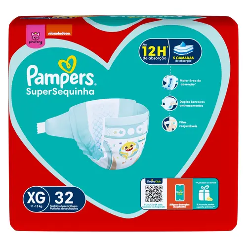 FRALDA PAMPERS SUPERSEC MEGA XG 32 UNIDADES