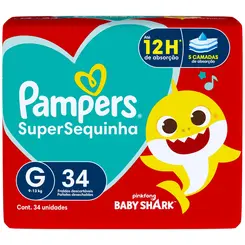 FRALDA PAMPERS SUPERSEC MEGA G 34 UNIDADES