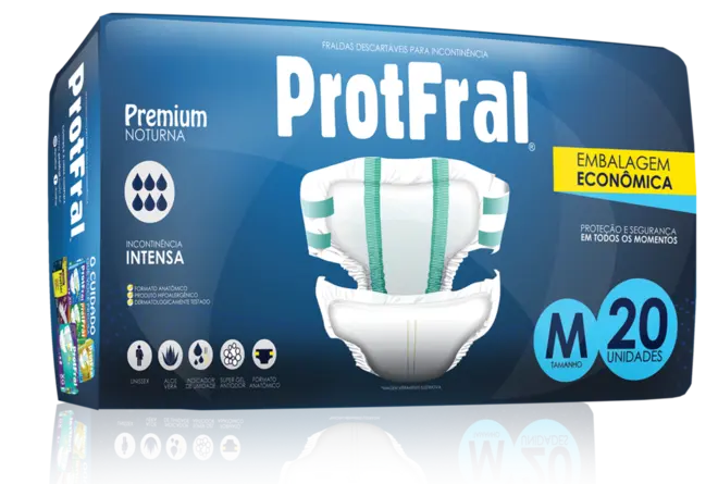 FRALDA GERIÁTRICA PROTFRAL PREMIUM NOTURNA M 20 UNIDADES