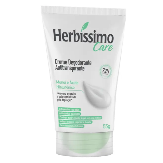 DESODORANTE CREME HERBISSIMO CARE MONOI ACIDO HIALURONICO 55G