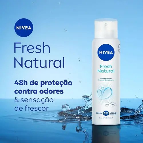 Desodorante Aerosol Nivea Fresh Natural Feminino Sem Alumínio 48h 150ml