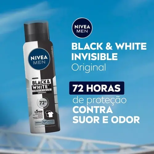 Desodorante Antitranspirante Aerosol Nivea Men Black & White Invisible 72h 150ml