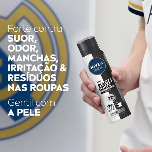 Desodorante Antitranspirante Aerosol Nivea Men Black & White Invisible 72h 150ml