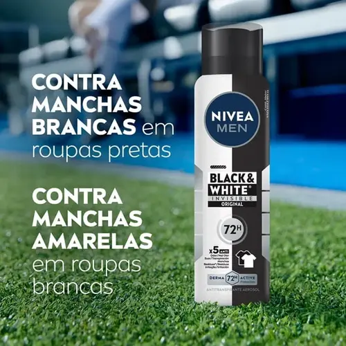 Desodorante Antitranspirante Aerosol Nivea Men Black & White Invisible 72h 150ml
