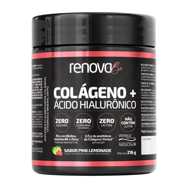 Colágeno + Ácido Hialurônico Renova Be Pink Lemonade 216g