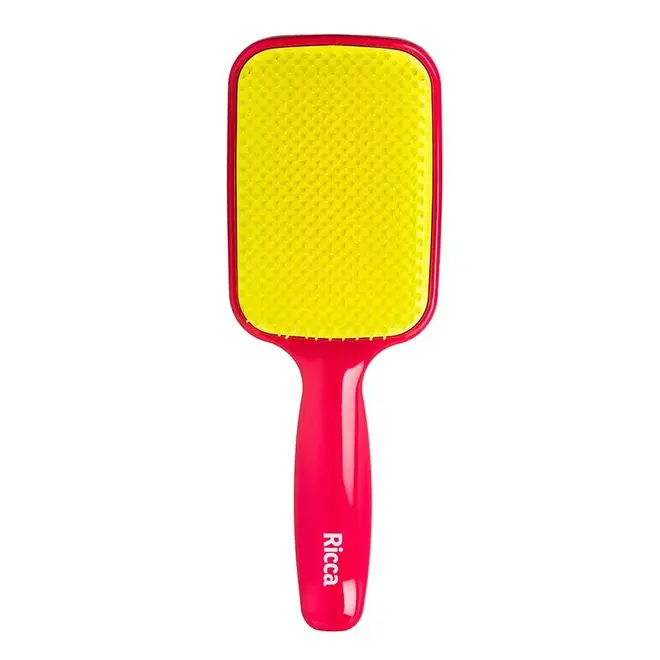 Escova de Cabelo Ricca Raquete Flex Rosa - 1 unidade