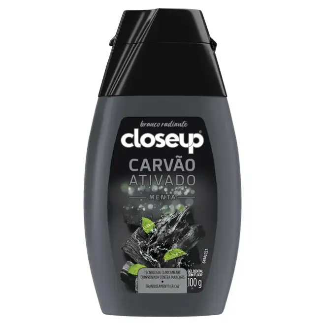 Gel Dental Closeup Branco Radiante Carvão Ativado e Menta 100g
