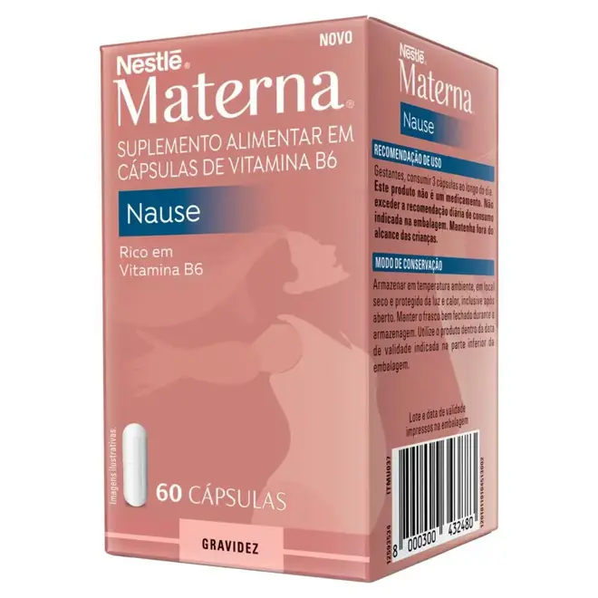 Vitamina B6 Materna Nause Nestlé para Gestantes 60 Cápsulas