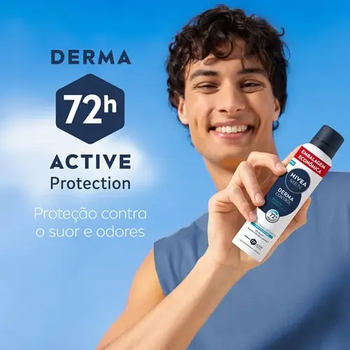 Desodorante Antitranspirante Aerossol Nivea Men Derma Control Defende 72h 200ml