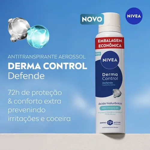 Desodorante Antitranspirante Aerossol Nivea Derma Control Defende 72h 200ml