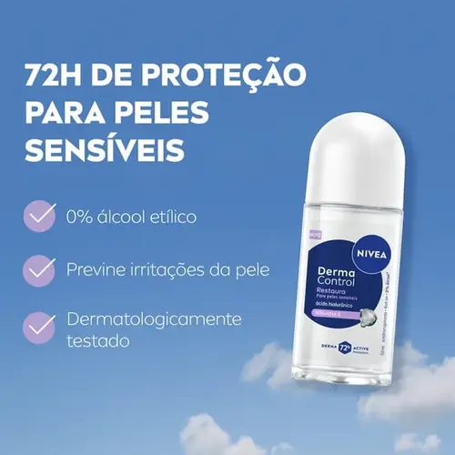 Desodorante Antitranspirante Roll-On Nivea Derma Control Restaura Feminino 72h 50ml