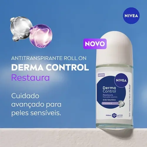 Desodorante Antitranspirante Roll-On Nivea Derma Control Restaura Feminino 72h 50ml