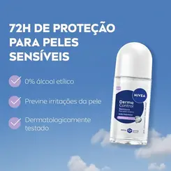 Desodorante Antitranspirante Roll-On Nivea Derma Control Restaura Feminino 72h 50ml