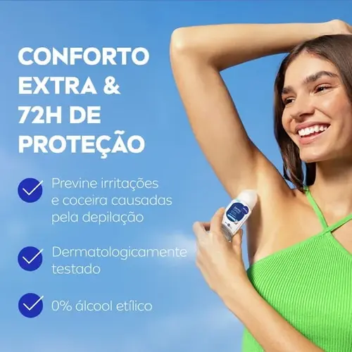 Desodorante Antitranspirante Roll-On Nivea Derma Control Defende Feminino 72h 50ml