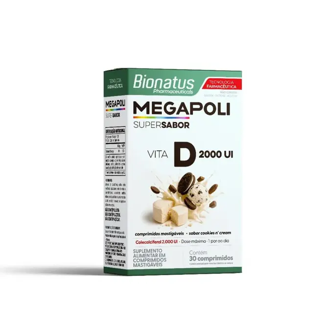 Vitamina D3 2000UI Megapoli com 30 Comprimidos da Bionatus