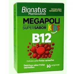 Megapoli Kids B12 Frutas Vermelhas 30 Comprimidos Mastigaveis